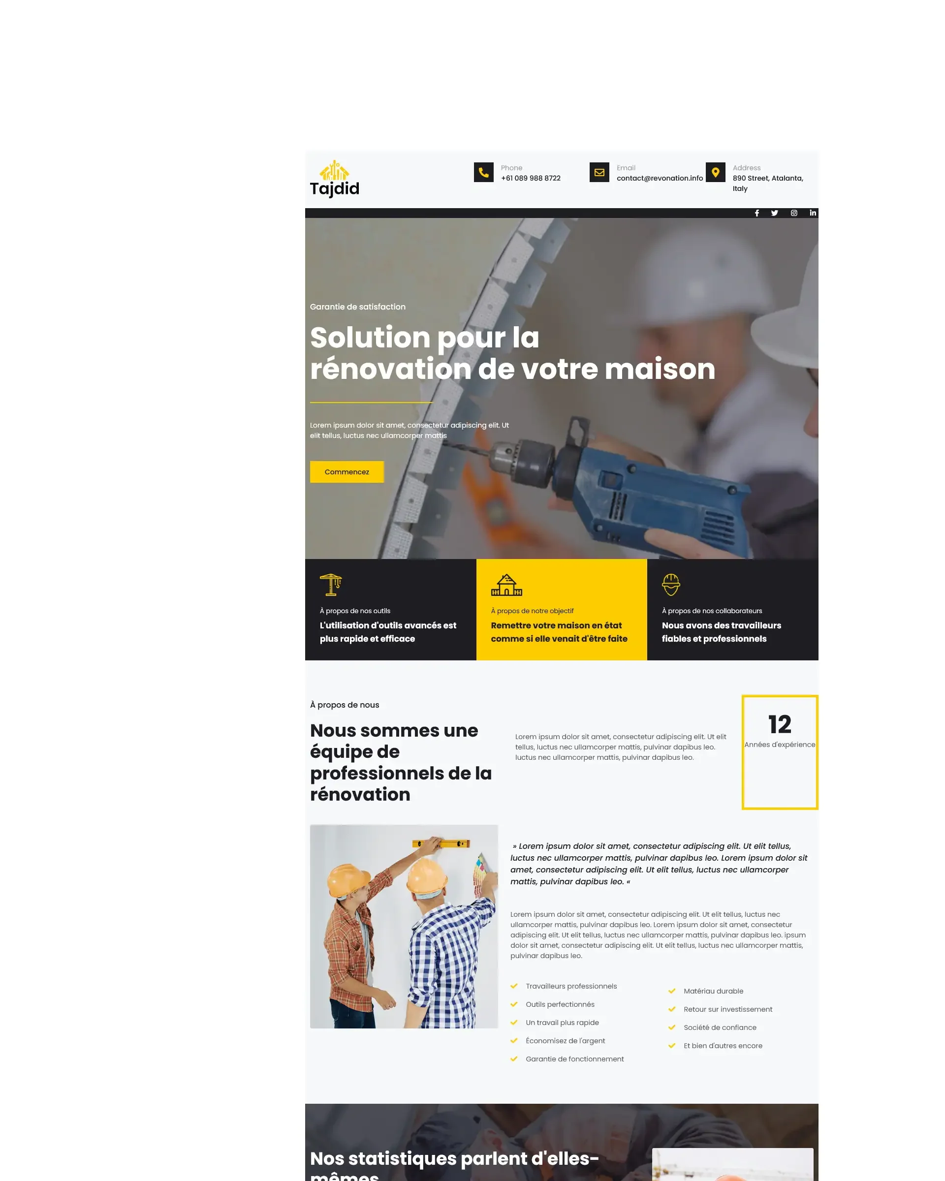 Contenu site vitrine