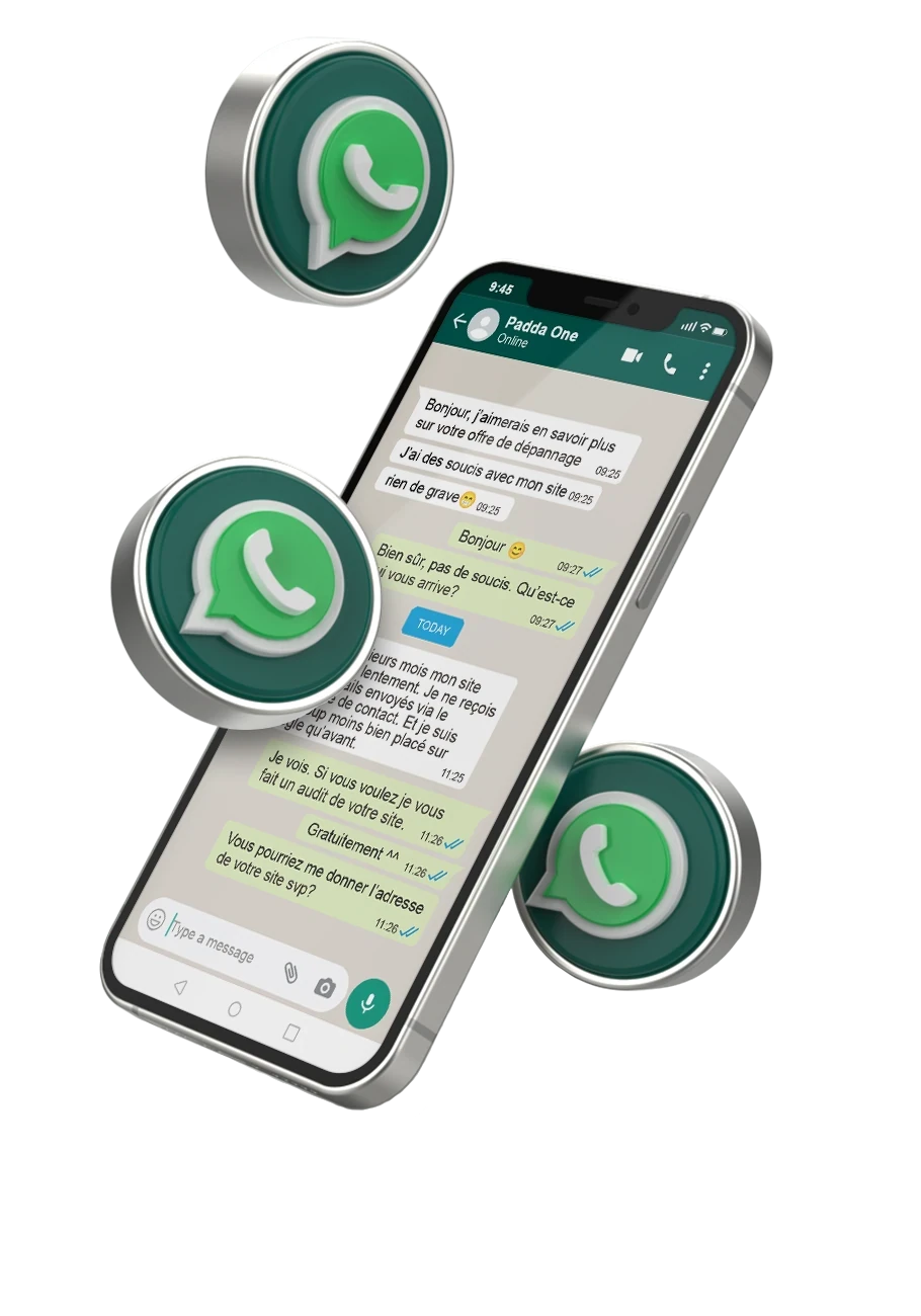 Illustration d'un téléphone avec WhatsApp